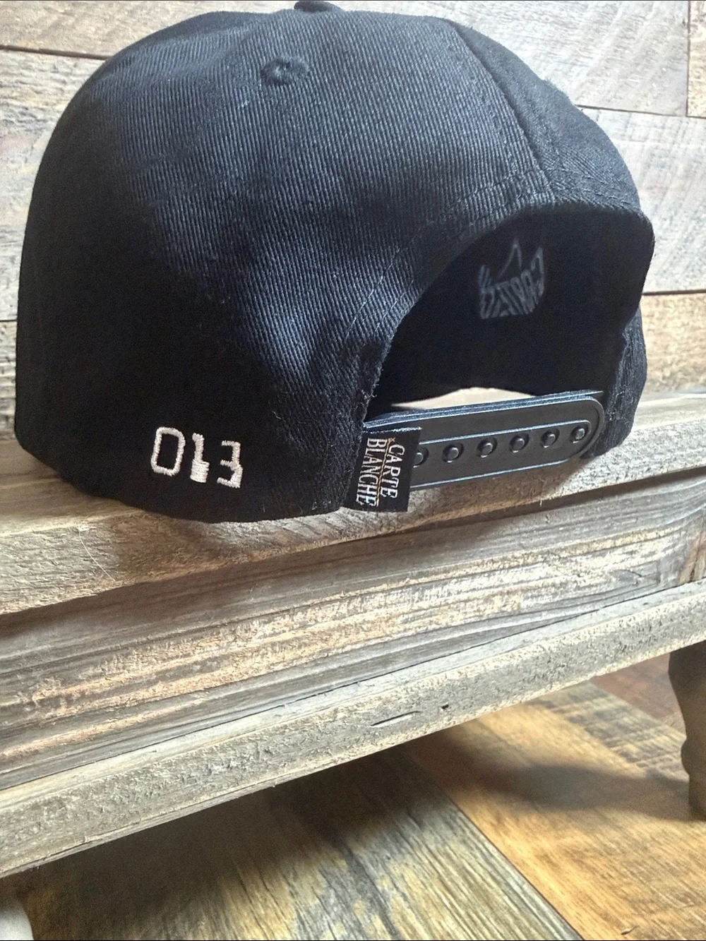 Carte Blanche Black Embroidered Snapback Hat Limited Edition 013 Streetwear Cap